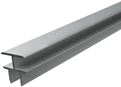 T-Profil, selbstklemmend, Aluminium, silber eloxiert, 1000 x 24,9 x 24 mm