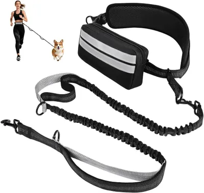 Obrázok produktu pre Bežecké vodítko pre psov s bedrovým pásom, handsfree, 40 kg, pre beh