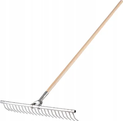 Produktbild von KADAX Rechen "Hojden", Heurechen mit langem Holzstiel, Gartenwerkzeug, 22 Zinken, aluminium