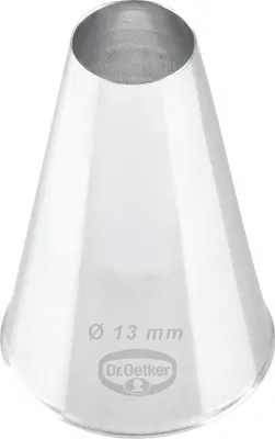 Produktbild von Dr. Oetker Lochtülle 13 mm, Lochtülle aus der Tüllen-Manufaktur, Backzubehör zum Dekorieren (Farbe: silber)