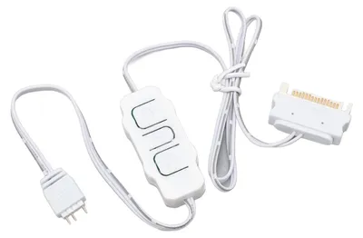 Zdjęcie produktu dla Kontroler ARGB Profesjonalny zasilacz 5V 3-pinowy SATA Zdalny kontroler pasków świetlnych ARGB do wentylatorów PC Chłodnice DIY Urządzenia ARGB Biały