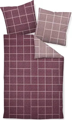 Produktbild von Janine Design Feinbiber Bettwäsche-Garnitur DAVOS 65087 Farbe traubennektar-05 Größe 155X220+80x80cm