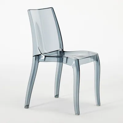 Produktbild von Cristal Light Grand Soleil Design stapelbare Stühle aus transparentem Polycarbonat für Küche und Bar - Transparent Schwarz Anthrazit
