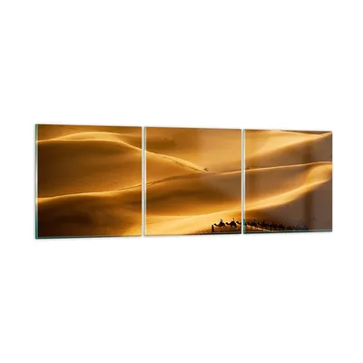 Produktbild von Bilder auf glas - Afrika Sahara Kamel Landschaft - 120x40cm - Glasbilder - Wandbilder - Kunstdruck - zum Aufhängen bereit - Wanddekoration aus Glas - Glas Bilder - Wandbild auf Glas - GCA120x40-0338