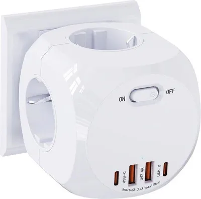 Obrázok produktu pre 8-v-1 zásuvková lišta s USB – viacnásobné zásuvky pre domácnosť a kanceláriu