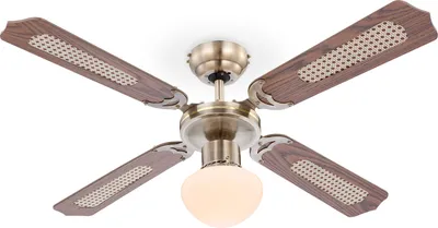 Image de Ventilateur de plafond Champion Chêne 106,6 cm avec éclairage et tirettes