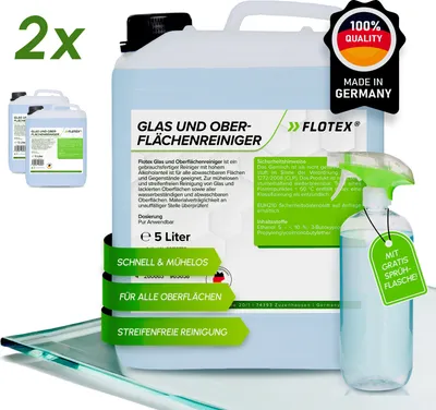 Produktbild von Flotex Oberflächen- & Glasreiniger 2x5L + Sprühflasche | Fensterreiniger