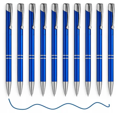 Produktbild von M&C Aluminium Premium Kugelschreiber mit Druckmechanismus Jumbo blau