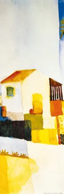 Produktbild von August Macke Kunstdruck Bild - Das Helle Haus, 1914 (91 x 30 cm)