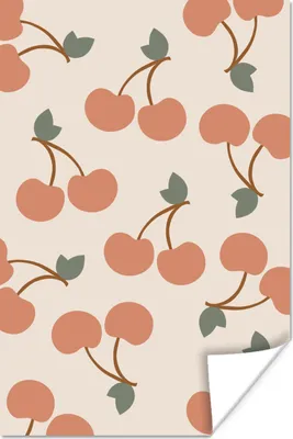 Produktbild von MuchoWow® Poster Obst - Pastell - Muster 80x120 cm - Papierdruck