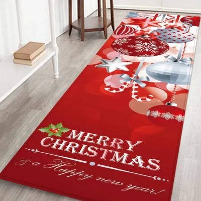 Produktbild von Weihnachtsteppich, rutschfest, ideal für Wohnzimmer, Schlafzimmer, Flur, Küche,60x180cm