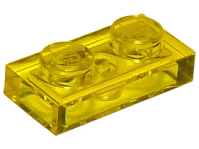 Produktbild von Lego® 50x 1x2 Platten 3023 - Plate Trans - Gelb - Trans-Yellow