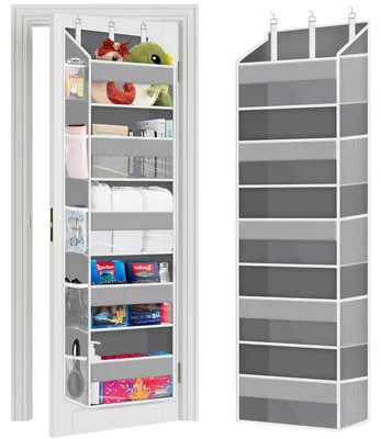 Hängender Tür-Organizer, 5 Fächer, 40x18x140 cm, schwarz