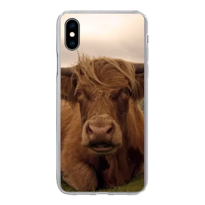Produktbild von MuchoWow® Handyhülle Schutzhülle Hülle für iPhone Xs Schottischer Highlander - Tiere - Berg Silikon Softcase Handy Hülle - Handytasche