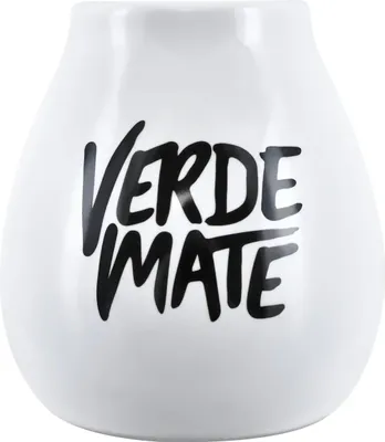 Produktbild von Cebador - Mate Tee Becher Weiß 350ml - Yerba Mate Kalebasse - Klassisches Design - Hochwertig - Glasierte Keramik - Hitzebeständig