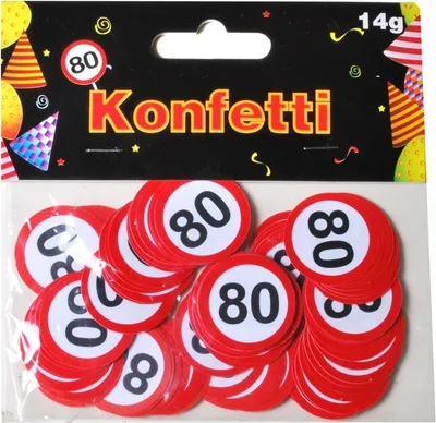 Produktbild von Streudeko "80" Motiv Verkehrsschild zum 80. Geburtstag