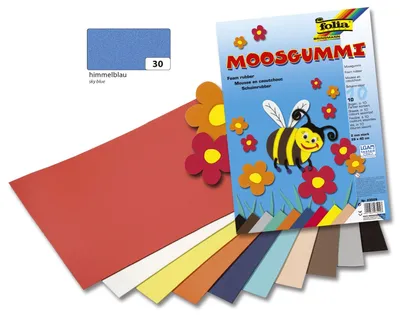Produktbild von Moosgummi - 29 x 40 cm, himmelblau, 5 St.