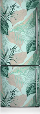 Produktbild von Kühlschrankmagne Kühlschrank Aufkleber Magnetfolie Dekoration 60x180 cm - Tropische Blätter