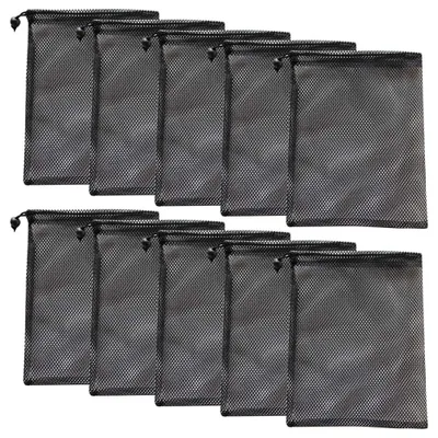 Zdjęcie produktu dla FSSTUD, 10 sztuk, małe siatkowe woreczki 10 x 15 cm z sznurkiem, nylonowe, idealne na mini podróże