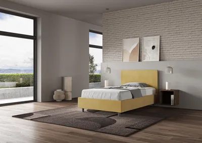 Zdjęcie produktu dla ITYHOME - Łóżko bez stelaża tapicerowane 120x200 microfibra okra Adele
