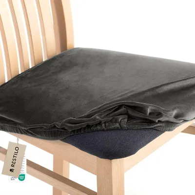 Produktbild von Stuhlhussen Stretch 40x40+5 cm schützender Stuhlbezug Universal Stuhlüberzug Hussen 1 Stück Anthrazit