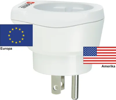 Immagine prodotto di SKROSS 71009 Adattatore Europa - USA, spina USA/Giappone (tipo B, NEMA 5-15, a 3 poli), bianco - adatto a tutti i dispositivi con e senza messa a terra (a 2 e 3 poli)