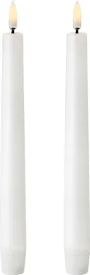 Image de Bougies LED avec minuterie 24cm cire Set de 2 Crème / Blanc chaud