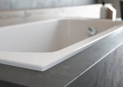 Zdjęcie produktu dla Wanna Akrylowa Zestaw 4w1 Prostokątna 150x75 Biała + Zabudowa Styropianowa (4 cm), Nowoczesny Syfon i Nogi (stelaż) w komplecie | BADLAND VITAE SLIM
