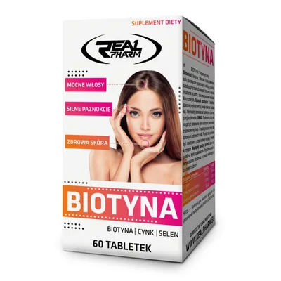 Produktbild von REAL PHARM Biotin - 60 Tabletten / Eine große Dosis Biotin, Zink und Selen