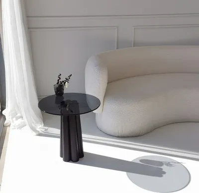 Productafbeelding van Skye Decor, Thales - Zwart, Donkergrijs, Salontafel, 100% gehard glas, donkergrijs, 50 x 50 x 50 cm