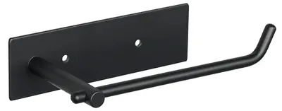 Produktbild von Toilettenpapierhalter aus Edelstahl 304, 17 cm, zur Wandmontage für WC und Badezimmer, 2 Montagemöglichkeiten – selbstklebend oder mit Bohren, schwarz