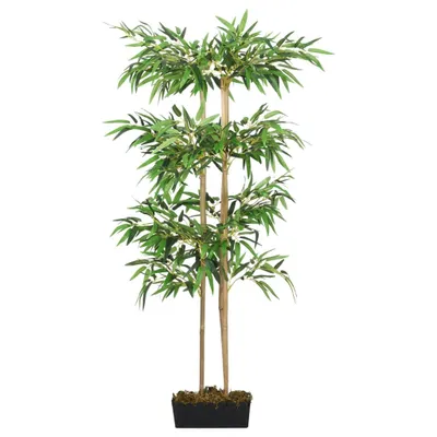 Zdjęcie produktu dla vidaXL Sztuczne drzewko bambusowe 988 liści 150 cm Zielony