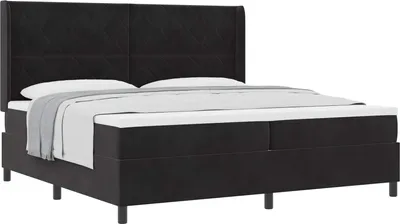 Obrázek produktu pro vidaXL Postel se skříňovou pružinou a čelem černá 200 x 200 cm sametová