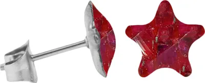 Produktbild von Chirurgenstahl Ohrstecker mit Mosaik Stern Farbe - Rot