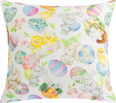 Zdjęcie produktu dla Poduszka EMA - Wielkanoc - 45x45 cm - Beżowa, Żółta, Zielona