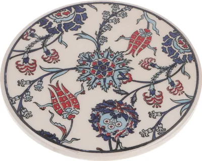 Produktbild von Orientalischer Keramikuntersetzer, Runder Untersetzer mit Mandala Motiv - Muster 8, Weiß, 16*16*1 cm, Untersetzer, Tabletts