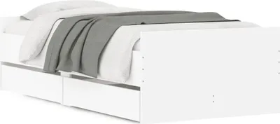 Produktbild von vidaXL Bettgestell mit Schubladen Weiß 100x200 cm
