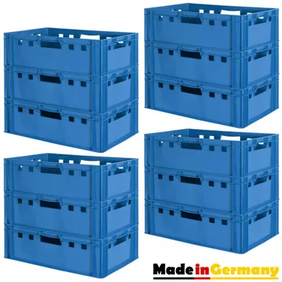 Produktbild von Fleischkiste E2 Fleischkiste Blau Fleischerkiste Fleischkisten Kiste Fleischkiste Eurobox Lebensmittelecht 60 x 40 Metzgerkiste Auswahl Kingpower, Anzahl:12