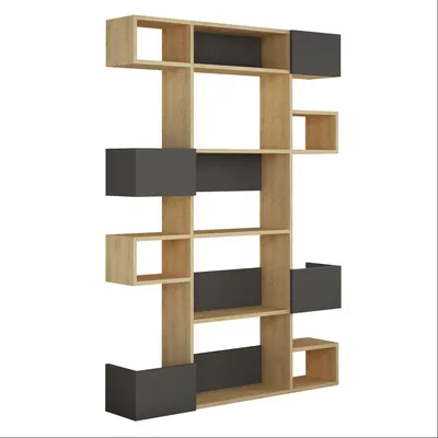 Image de Bibliothèque en bois « Niho » 120 x 27 x 171 cm - Chêne