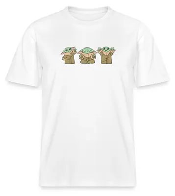 Produktbild von Star Wars: Mandalorian Grogu Posen Relaxed Fit Uni T-Shirt, M, Weiß