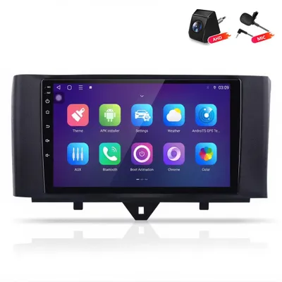 Immagine prodotto di Autoradio Android con telecamera posteriore per Smart Fortwo 451 dal 2010 al 2015, compatibile con CarPlay e Android Auto, GPS, navigatore, 6+128GB di memoria, 4G LTE, Wi-Fi, RDS, controllo al volante, BT, DAB+, display da 9 pollici