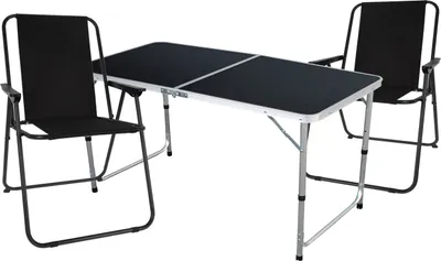 Produktbild von 3-tlg Campingmöbel Campingstuhl Campingtisch klappbar L120xB60xH70cm