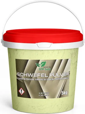 Produktbild von 5kg Schwefel Schwefelpulver Anorganisch 99,9% Sulfur fein gemahlen im Eimer 5000g