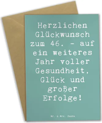 Produktbild von Mr. & Mrs. Panda babykarte Spruch 46. Geburtstag Glückwünsche - Meeresbrise - Geschenk, Lachen, Happy Birthday, Glückwunsch, osterkarte, Grußkarten, hochzeitskarten