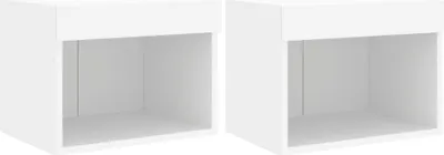 Produktbild von vidaXL Wand-Nachttische mit LED-Leuchten 2 Stk. Weiß