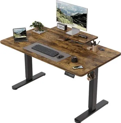 Zdjęcie produktu dla Biurko elektrycznie regulowane na wysokość - 120 x 60 cm - białe - meble biurowe - biurko stojące