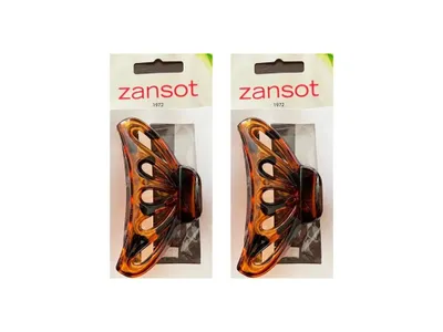 Image de Pince à cheveux incurvée Zansot Sponka, grande, 9,5 cm, modèle tortue, lot de 2