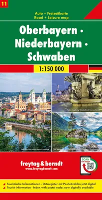 Obrázek produktu pro Horní Bavorsko - Dolní Bavorsko - Švábsko, Automapa 1:150 000, List 11