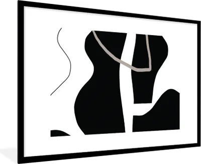 Produktbild von MuchoWow® Gerahmtes Poster Abstrakt - Minimalismus - Design 90x60 cm - Poster mit Schwarzem Bilderrahmen Wandposter Rahmen Foto Bilder - Wanddekoration - Fotos