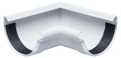 Produktbild von INEFA Rinnenwinkel 90 Grad halbrund Innenwinkel, PVC NW100 / 100mm Weiß Wulst innen, Verbindungsstück Dachrinnenzubehör, einfache Montage